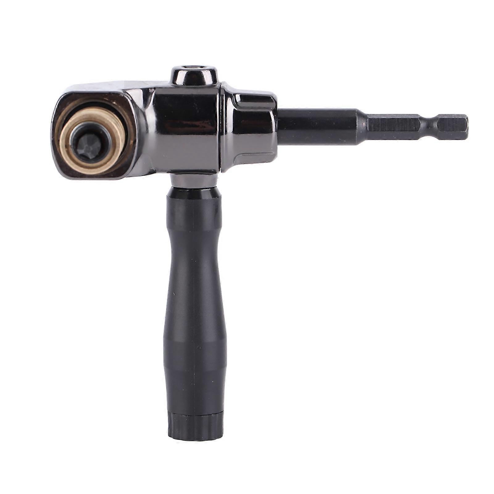 Cordless Drill Attachment Adapter 90 Degree Handle Right Angle Hand Tight Chuck 3 Jaw