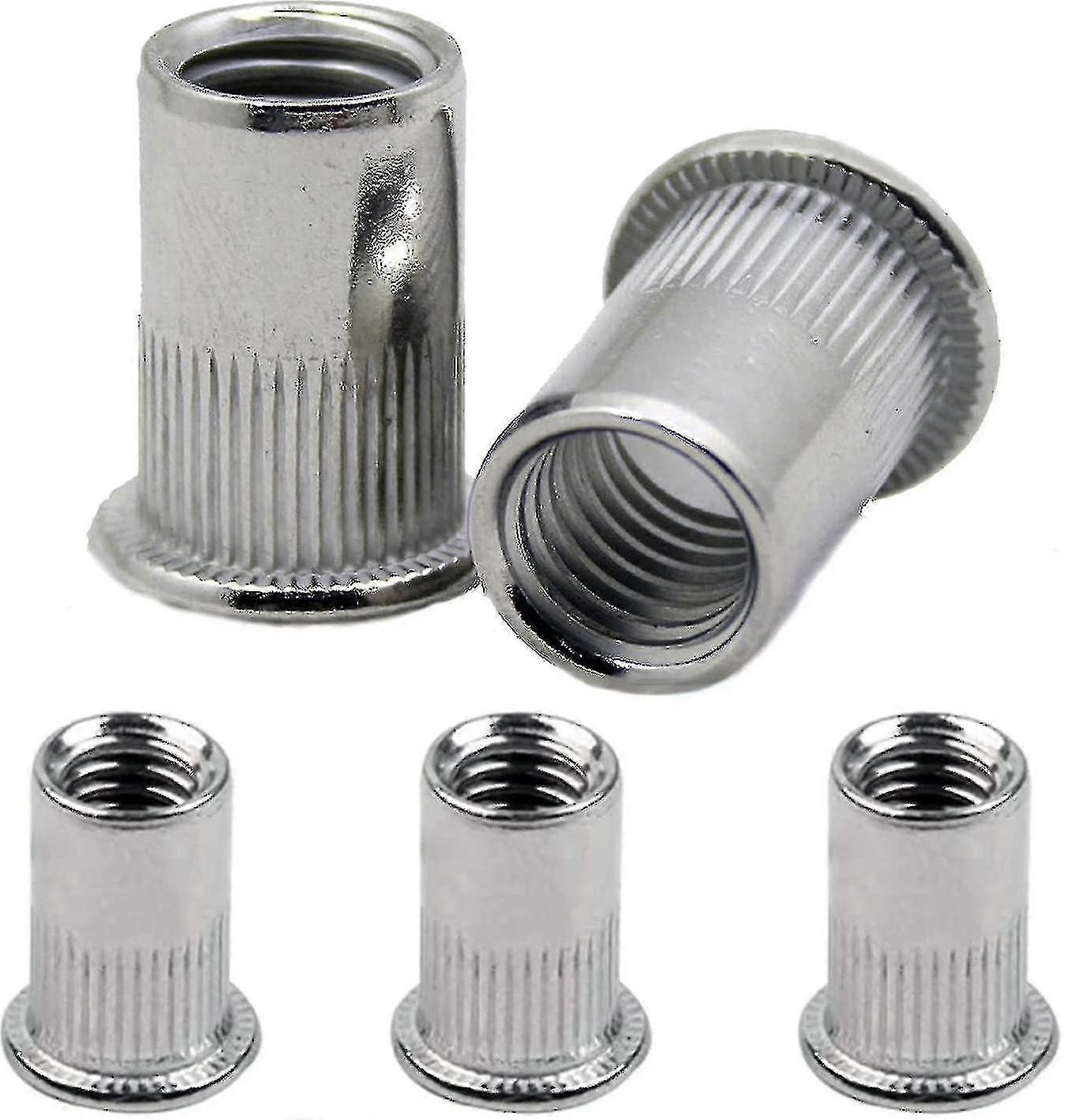 100stk M6 Aluminium Rivet Nuts Flat Head rustfritt stål Rivet Nuts For Riveter Gun