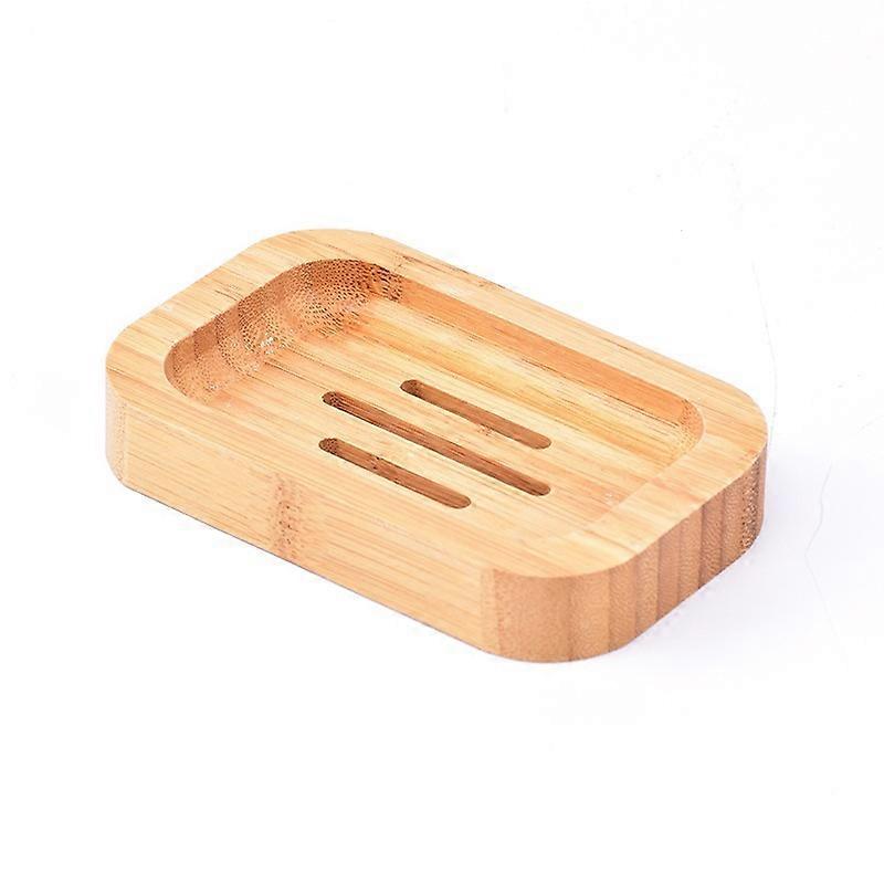 2 pieces of natural wood and bamboo soap dish, suitable for bathroom and kitchen sponge storage accessories