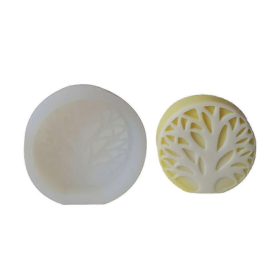 Cylinder Silicone Soap Mold Abstract Tree Pattern Epoxy Casting Mold Round Craft