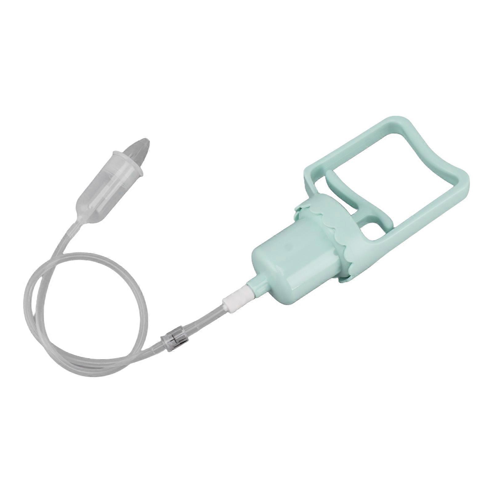 Baby Nose Aspirator Hand Puller Nose Sucker Manual Soft Silicone Negative Pressure Nosal Cleaning for Infant Newborn Green