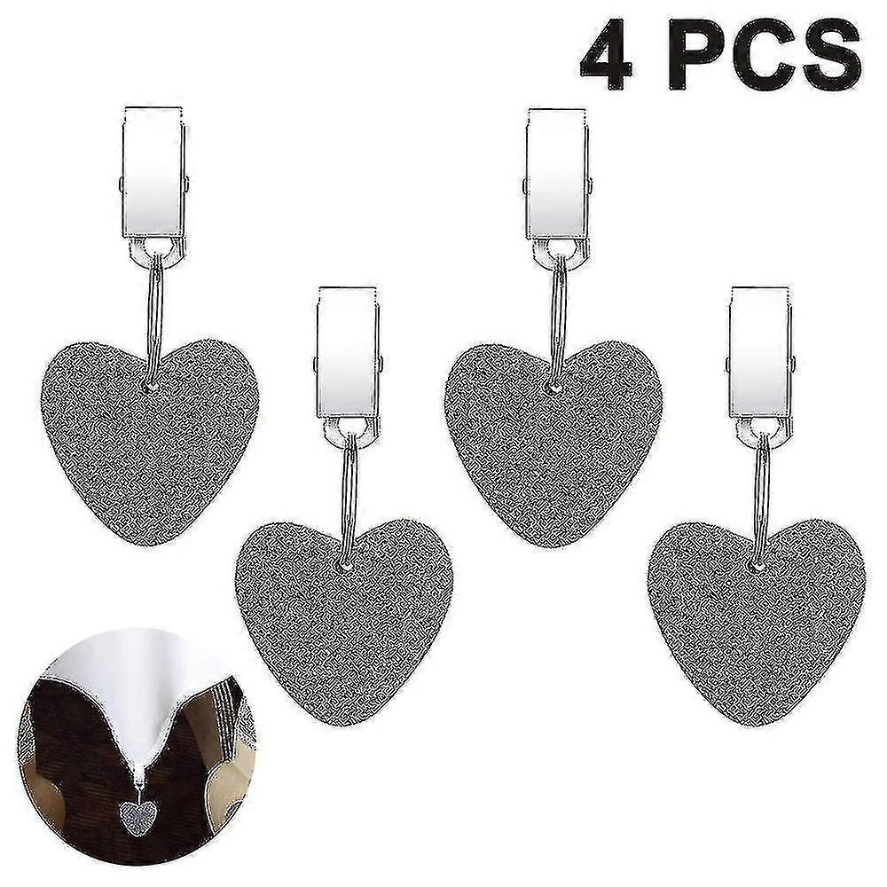 4 Packs Tablecloth Weights Hangers Heart Shape Stone Table Cloth Clips