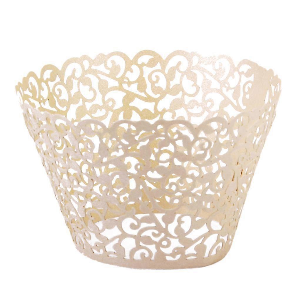 Hollow Out Vines Pattern Cupcake Paper Wrap Cake Wrapper Wedding Decor 12Pcs