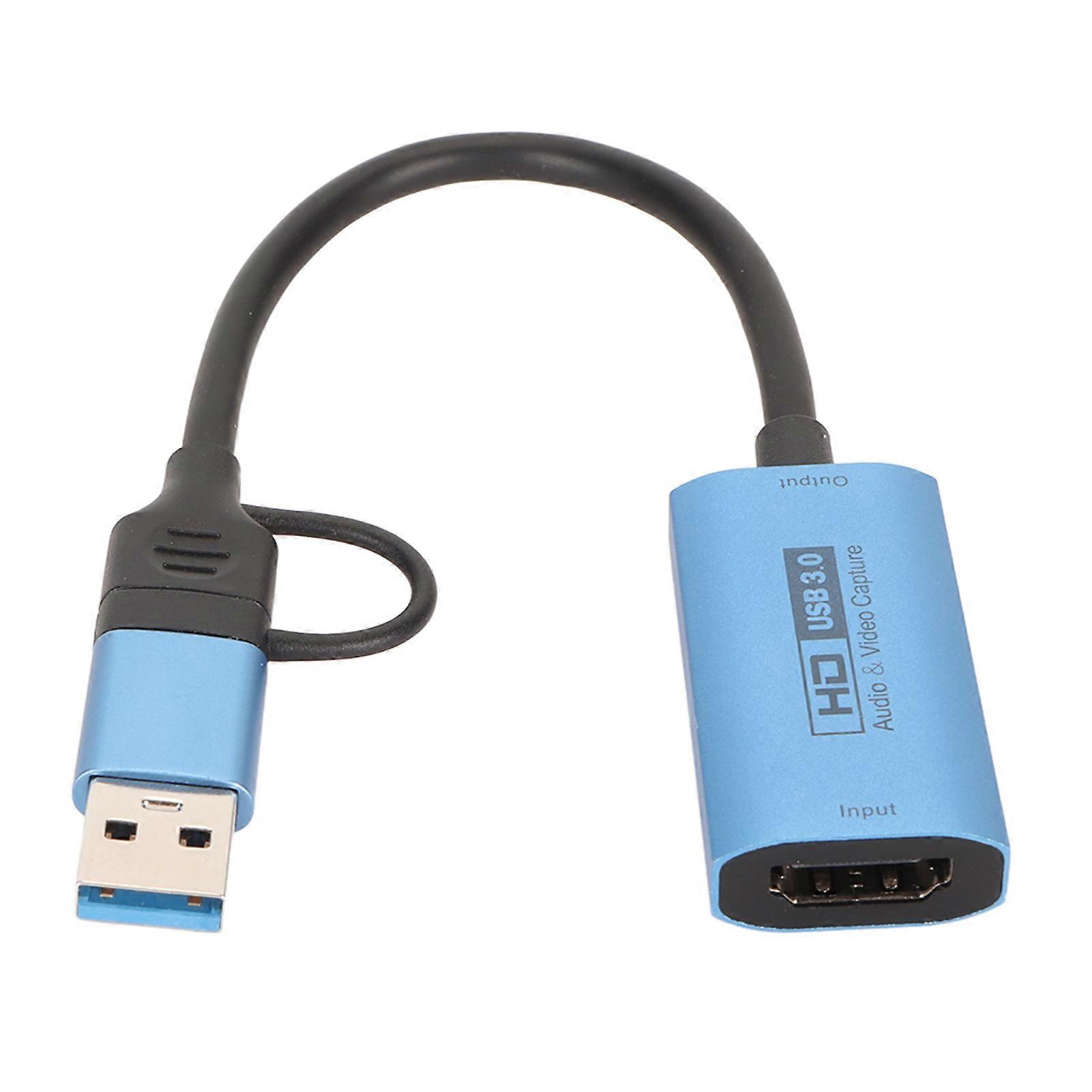 Carte de capture audio vidéo 4K, interface multimédia USB 3.0 HD vers adaptateur de capture vidéo USB C pour jeux et streaming en direct Z29C