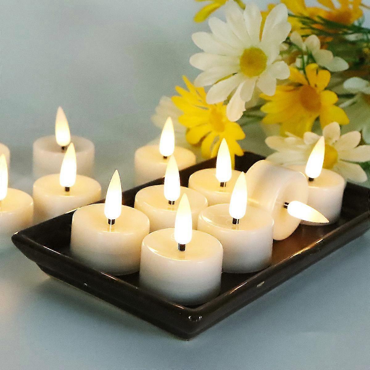 12pcs Simulation Candle Light Electronic Candle Led Candle Warm White Flash Light