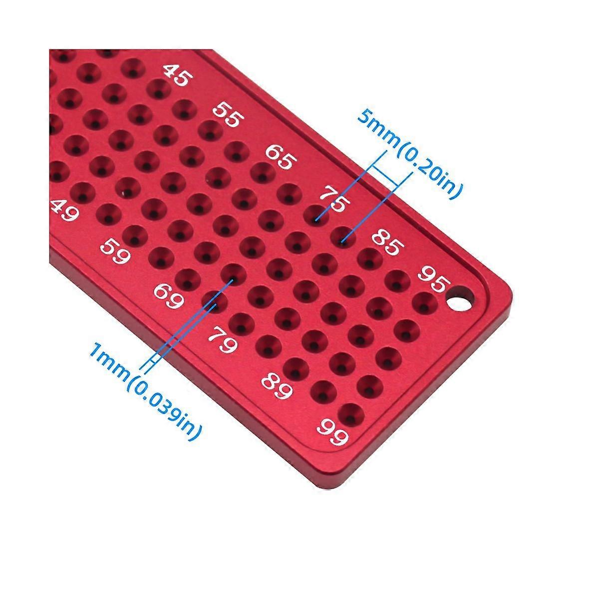 Woodworking Scribe 100mm T-Type Ruler Hole Scribing Ruler Aluminum Alloy Line Drawing Marking Gauge