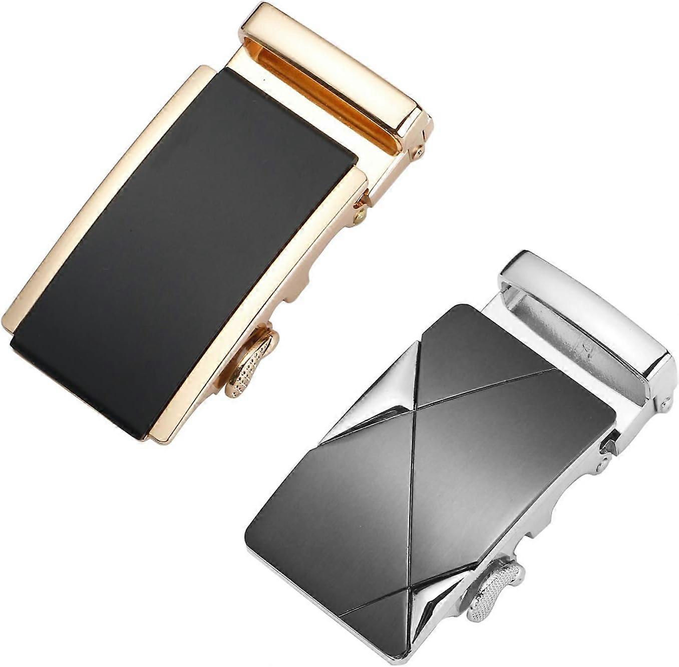 2 st. automatiskt spärrspänne i legering, automatiskt bältesspänne för män, endast läderbälte för män, ersättning för automatiskt läderbältesspänne