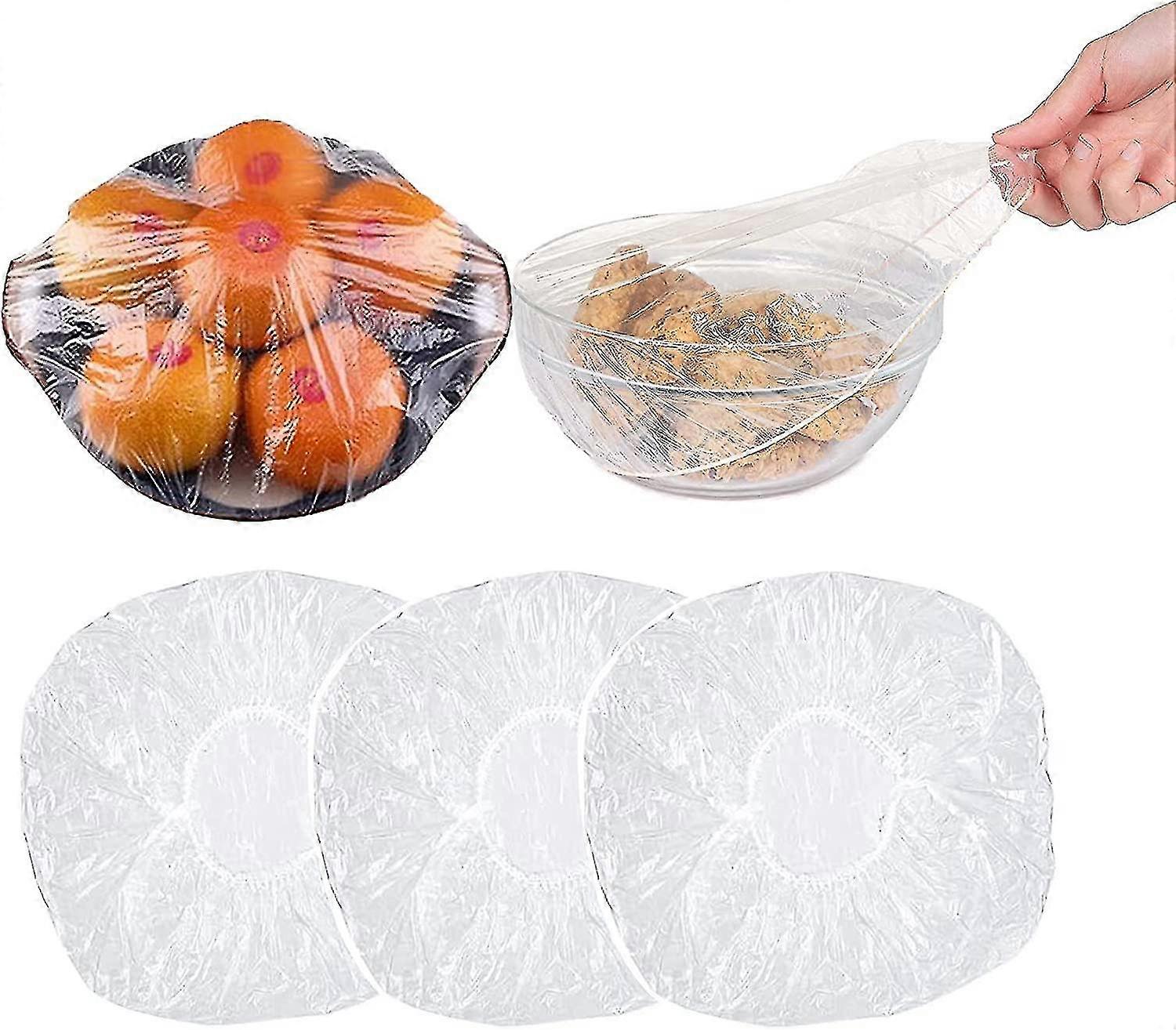 100pcs Fresh Keeping Bowl Covers, Plastic Food Covers With Elastic