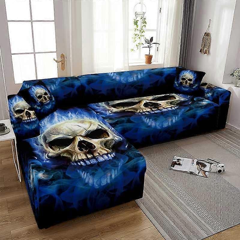 Funda de sofá calavera elástica para salónBrazo de sofá Funda elástica Protector de sillón