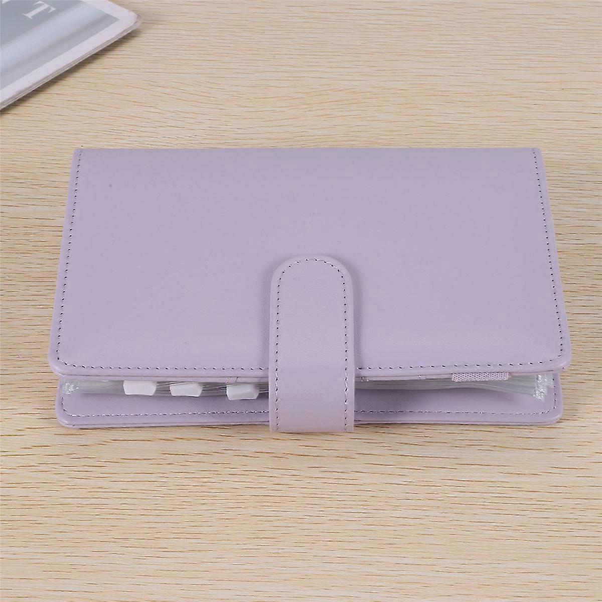 A6 Budget Binder with Zipper Envelopes, Budget Planner Book Money Saving Organizer, Cash Envelopes for Budgeting Purple