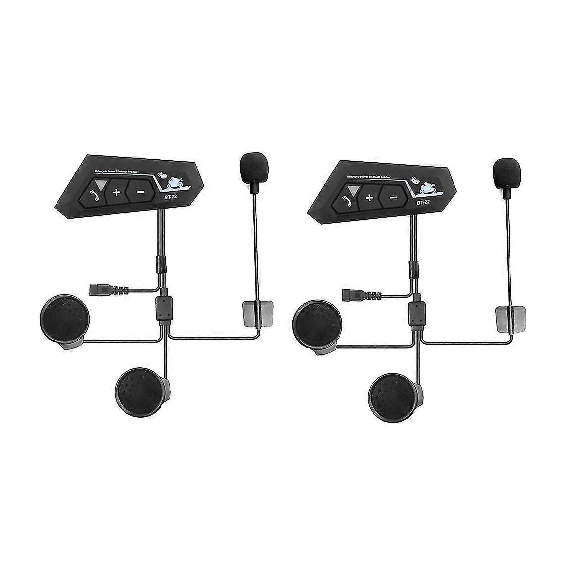 2 Set Motosiklet 5.0 Bluetooth Kask İnterkom Evrensel Eşleştirme Kulaklık Kulaklık Cnc Gürültü Azaltma Bt22 ile