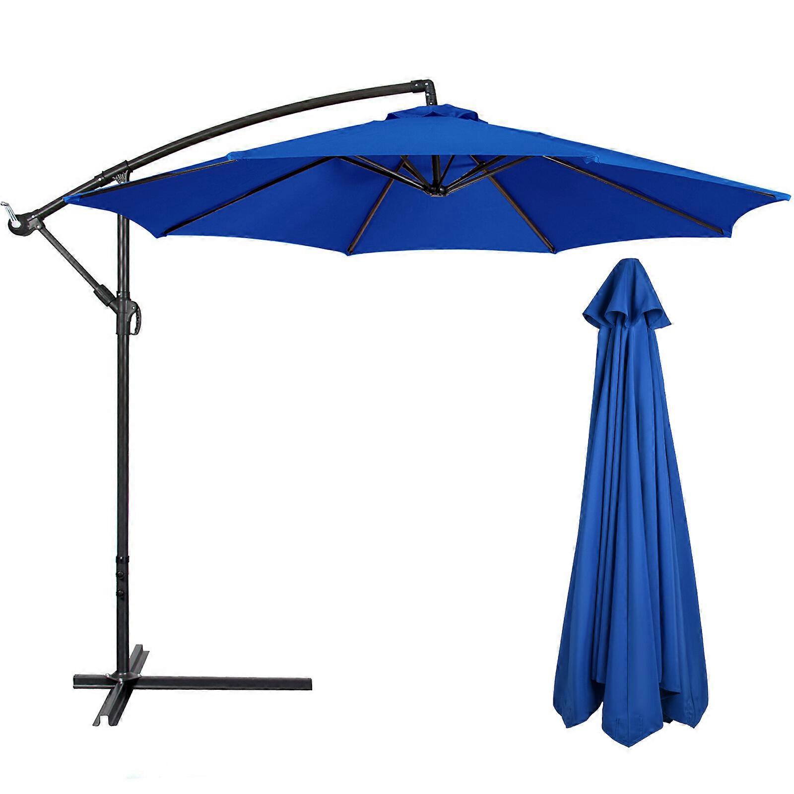3 Meters 6 Bone Patio Umbrella, Yard Umbrella Push Button Tilt Crank