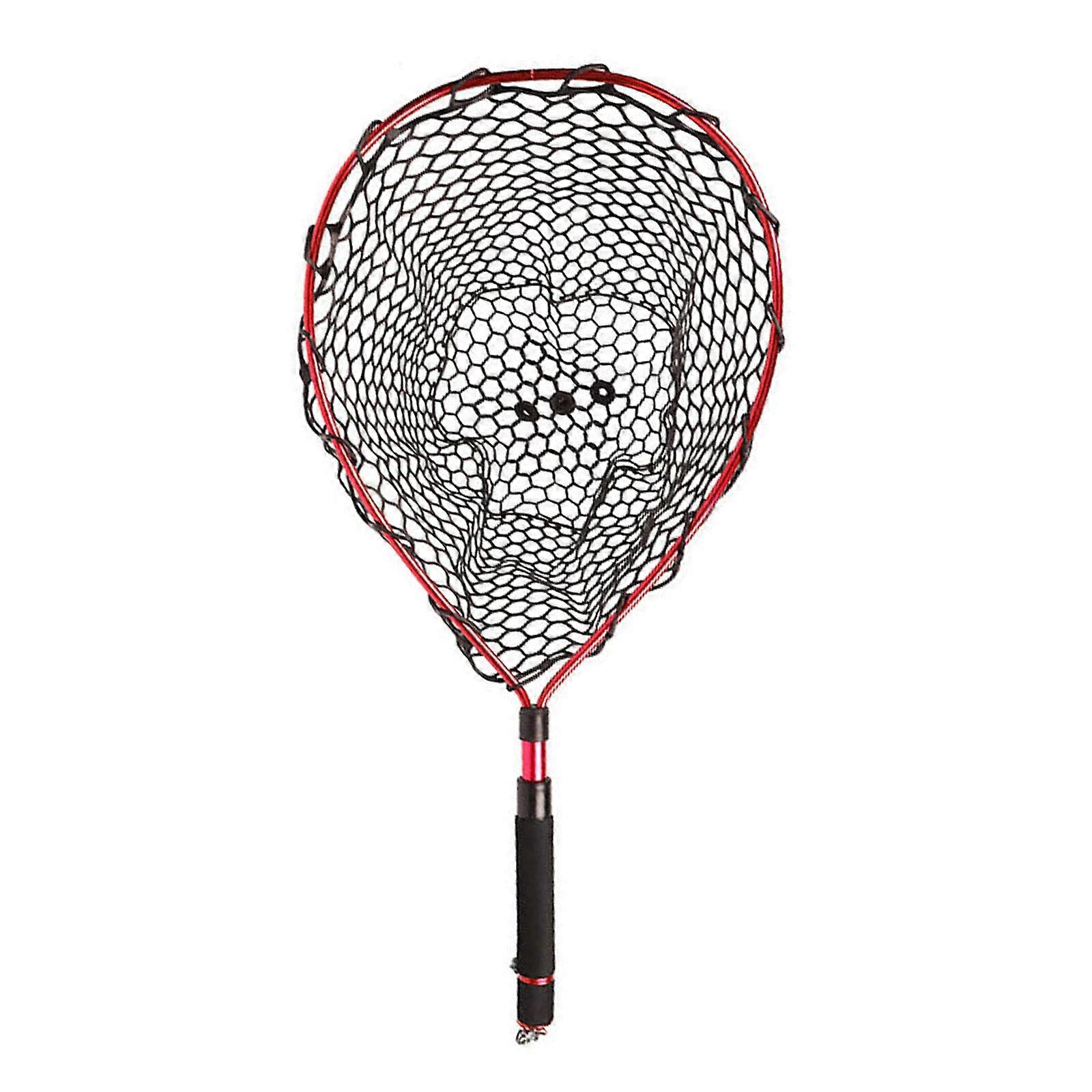 Fishing Net Extendable Lightweight Fishing Landing Net for Bass Salmon Trout Red