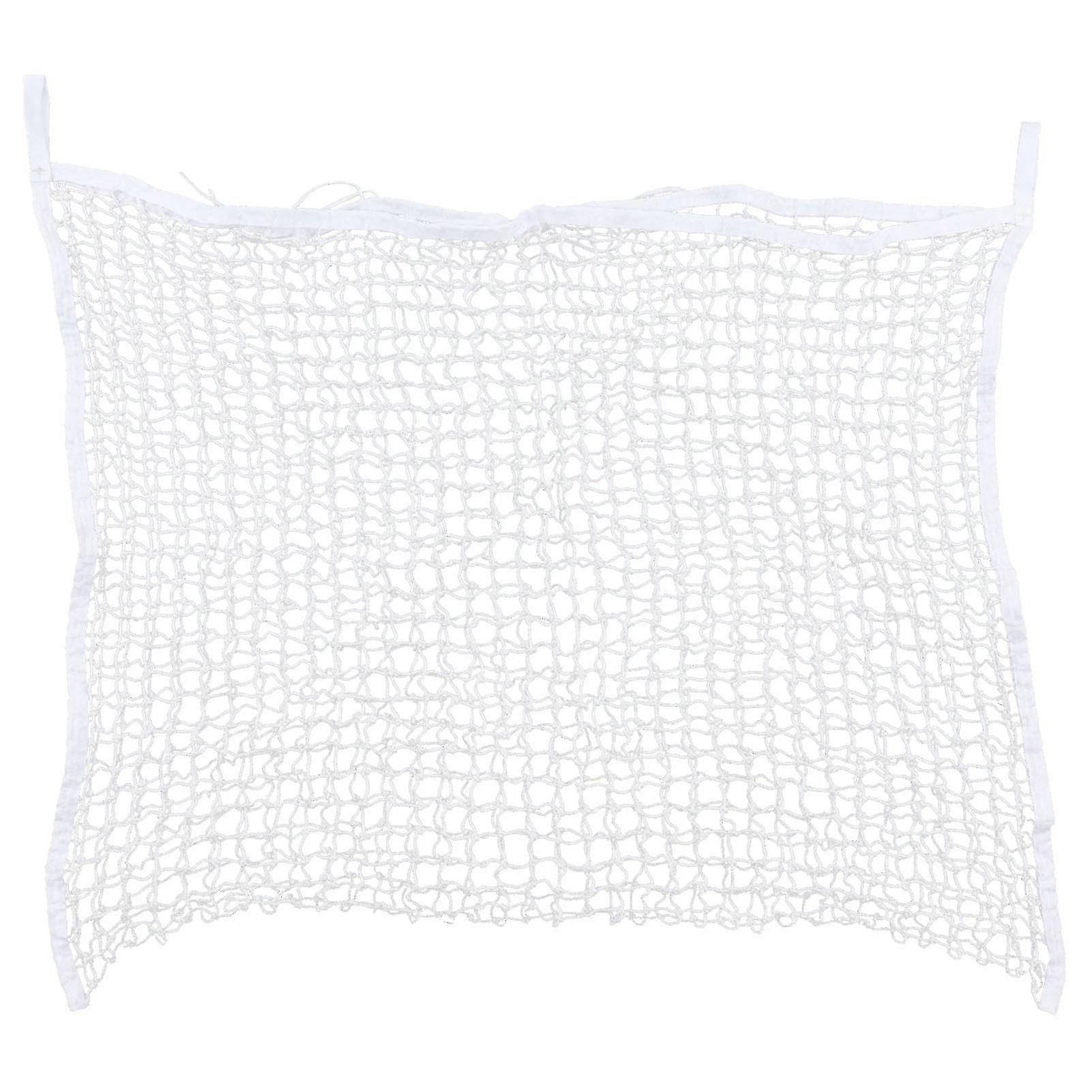 Slow Feeder Hay Net Bag for Horses - White, 120x90cm 47.2x35.4in - PE Woven Rope Mesh Hole Design