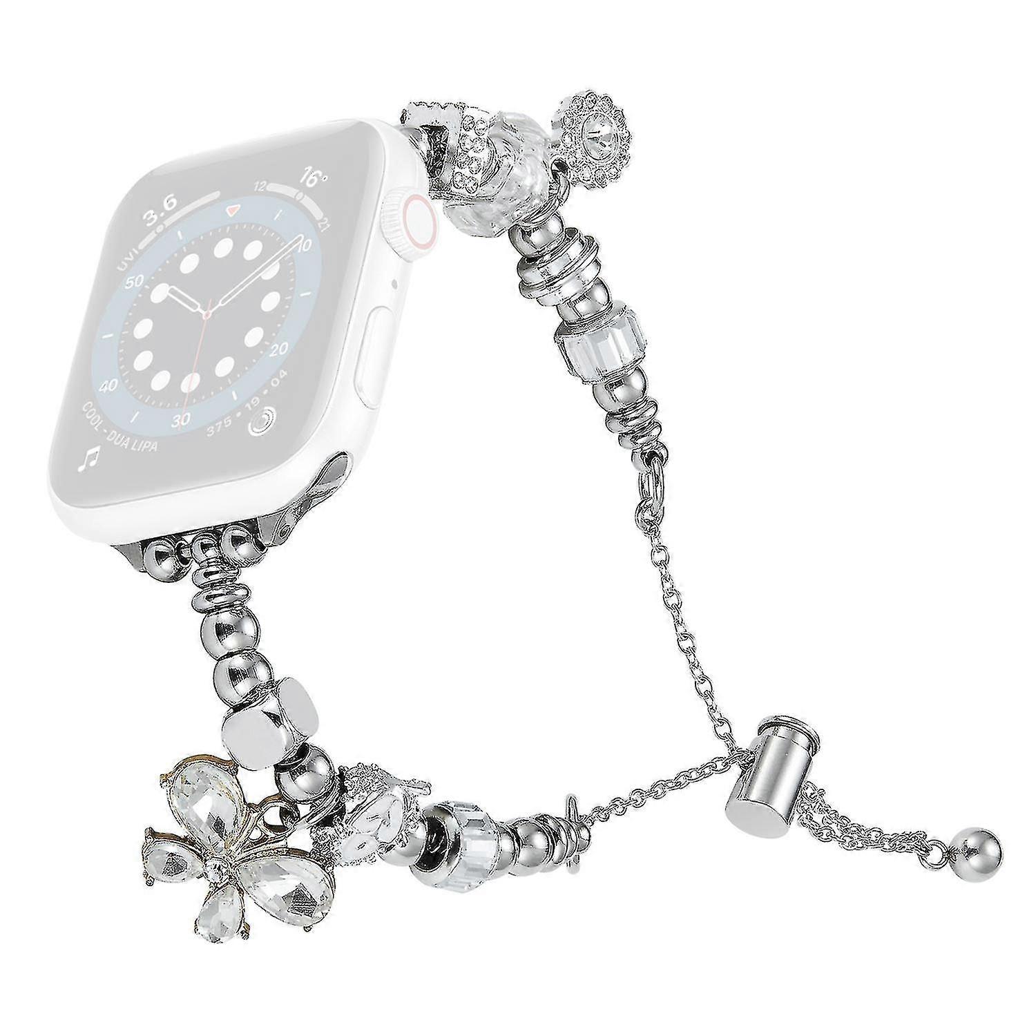 For Apple Watch Series 8 7 41mm 6 5 4 Se Se (2022) 40mm 3 2 1 38mm Metal Watch Band Sliding Jewelry Wrist Strap - Heart