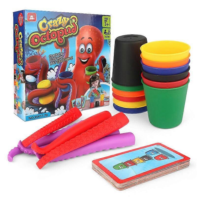 New Family Party Board Game Crazy Octopus Racing Stacking Cups Board Game Multiplayer Interactive Learning and Educational Kids