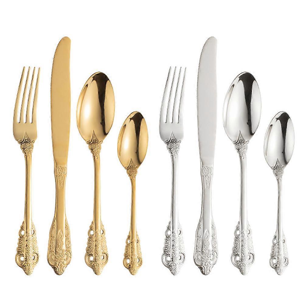 8pcs Cutlery Set Tableware Flatware Forks Knives Spoons Stainless Steel