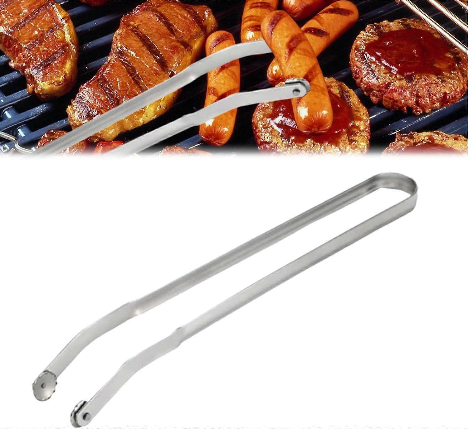 BBQ Sausage Turning Tongs for Cooking, BBQ Sausage Grill Tongs, BBQ Sausage Stuffer Tongs, Stainless Metal BBQ Long Handle Tongs, Multipurpose Grill T