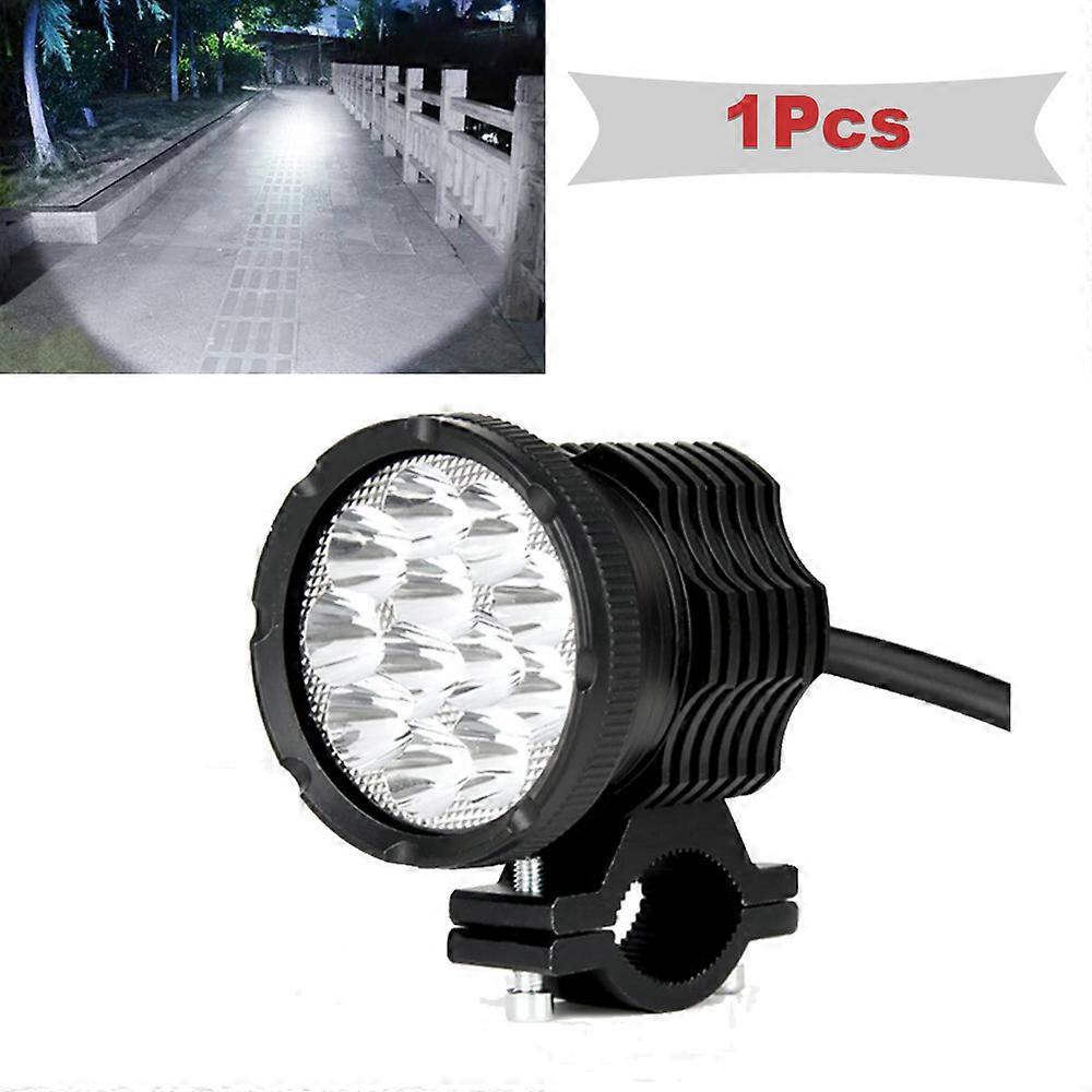 Auxiliary Motorcycle Headlights 12Chips 12-80V Flasher Front Additional Spotlights Led Lights Faros Moto Farol Fog Light Lenses