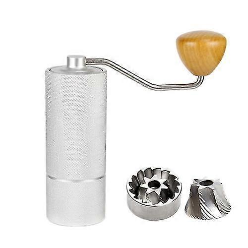 Molinillo de grano de café de manivela de acero inoxidable - Heptagonal Silver