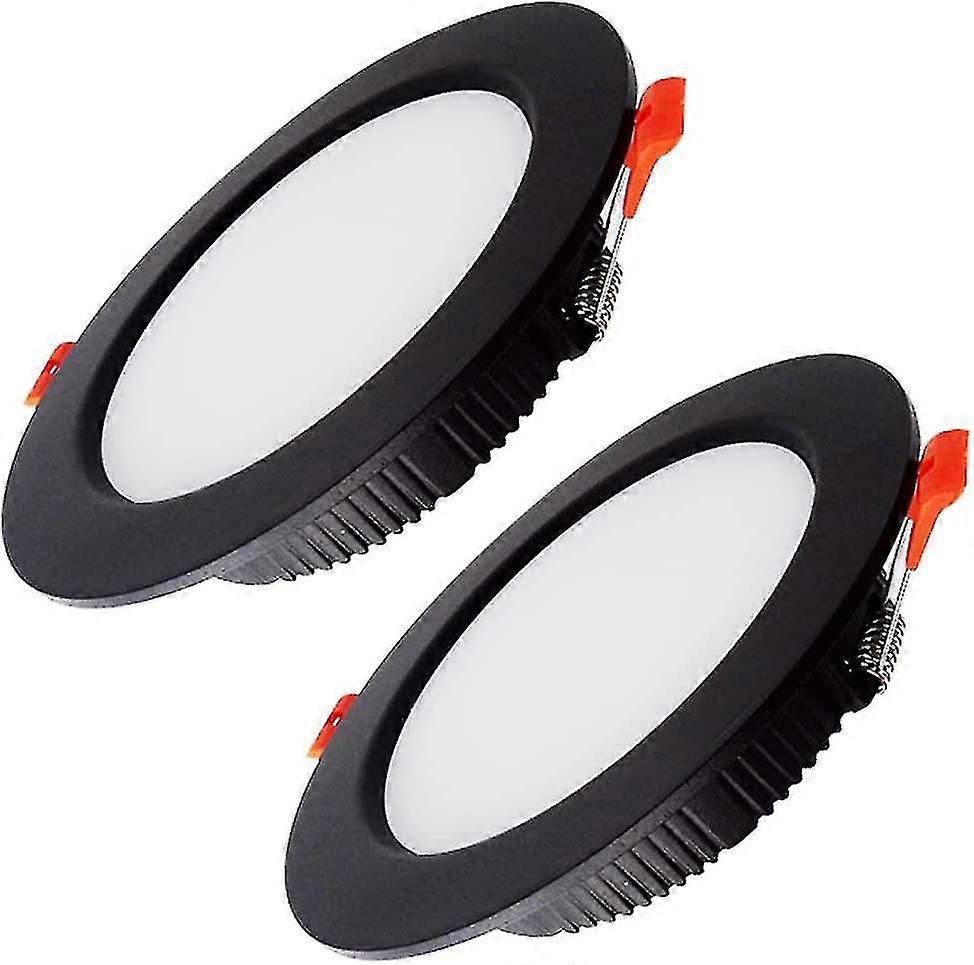 Ultra Flat Black Led Downlights, 7w Round Led Downlights,2Pcs