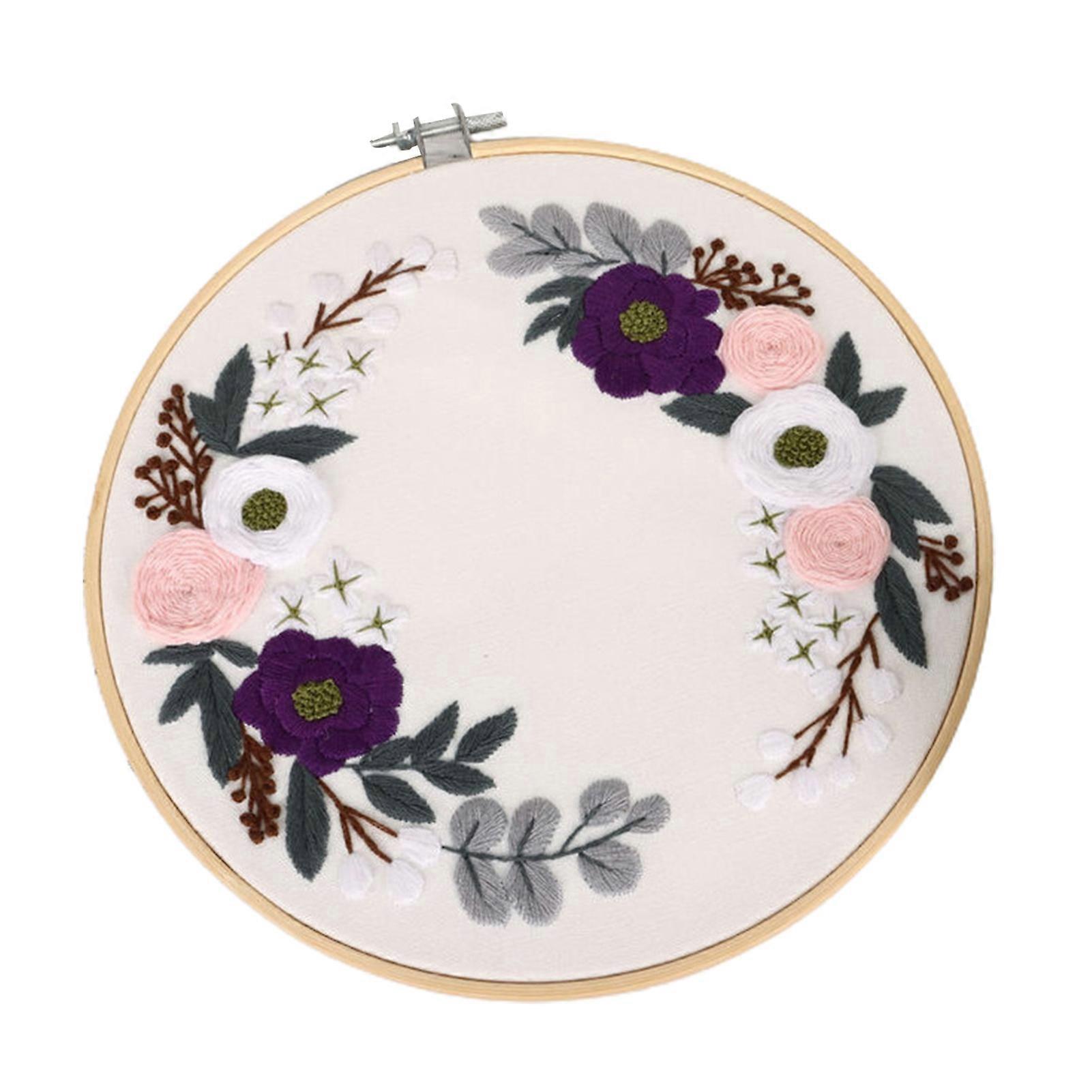 Broderi Kit Blommor Tryck Intressant Bomull Handbroderi Kit för barn mengxi