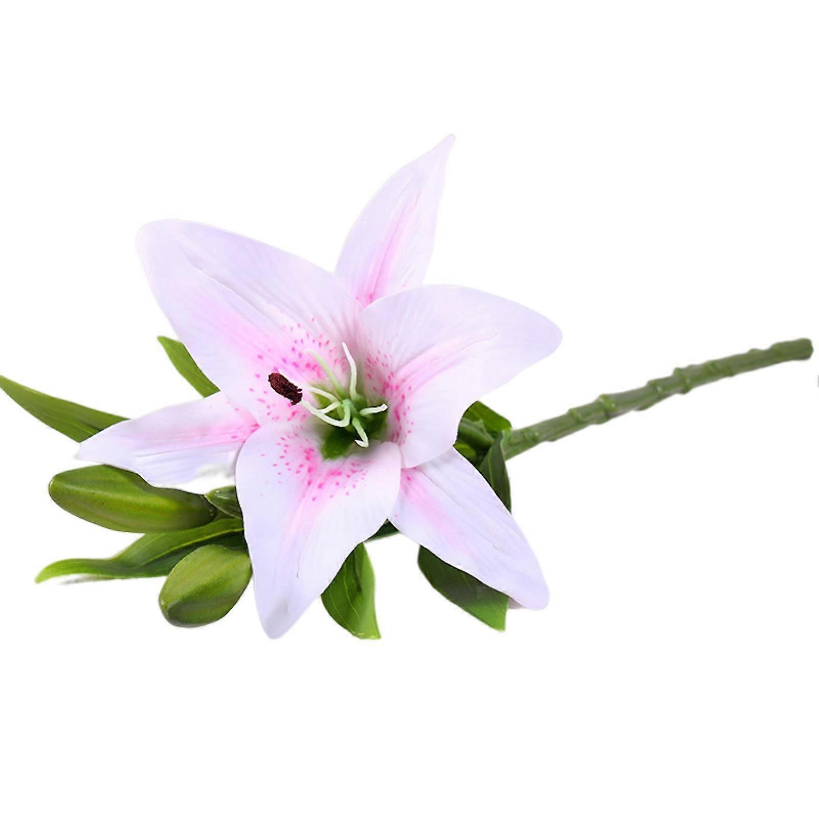 Artificial Flower Weather-resistant Non-fading No Withering No-Watering Easy Maintenance 3D Printing 3 Heads Artificial Lily Flower Home Decor QingHai
