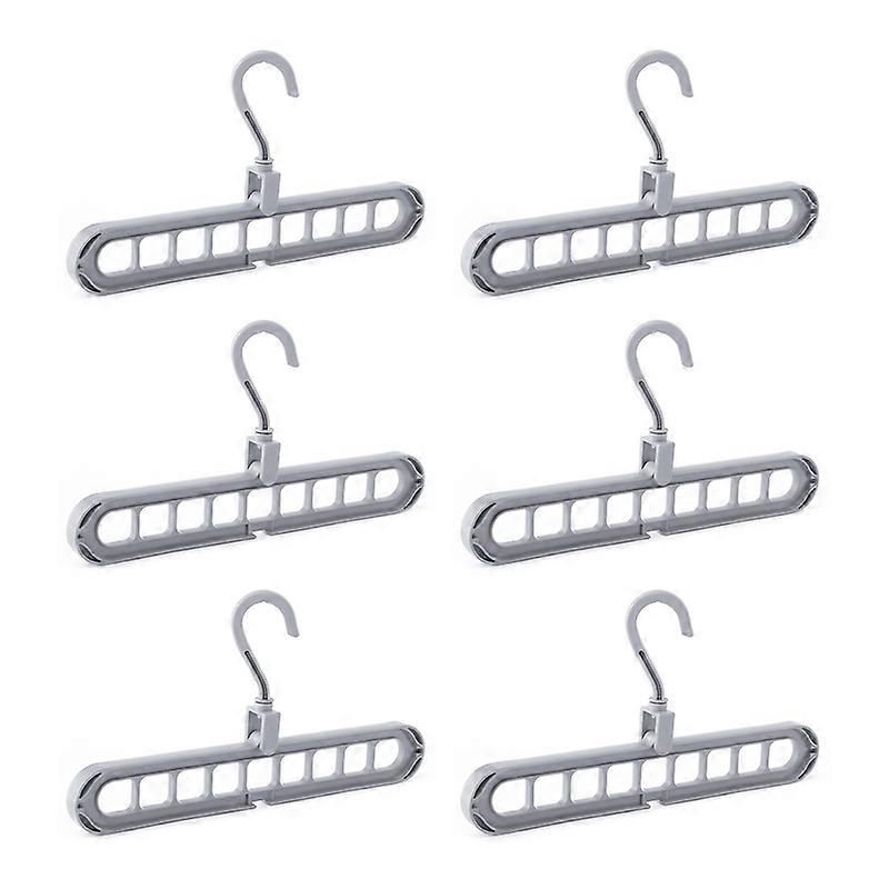 6Pcs Multifunction 360 Degree Rotation Clothes Hanger Storage Rack with Hook JIKAIX