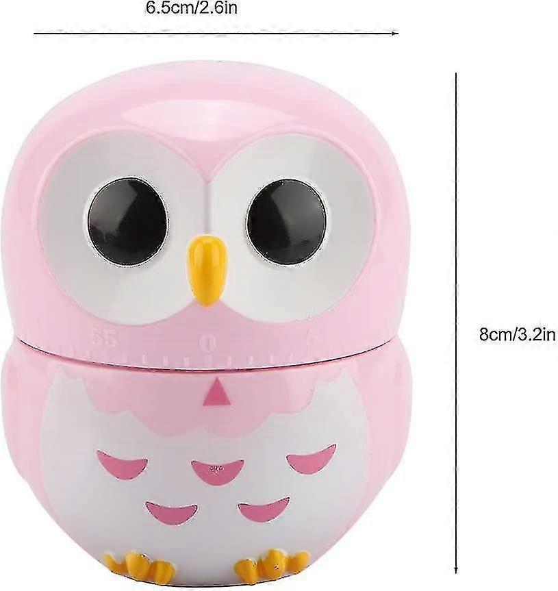 Kitchen Timer - Cute Owl Shape Manual Kitchen Timer (color : Pink)