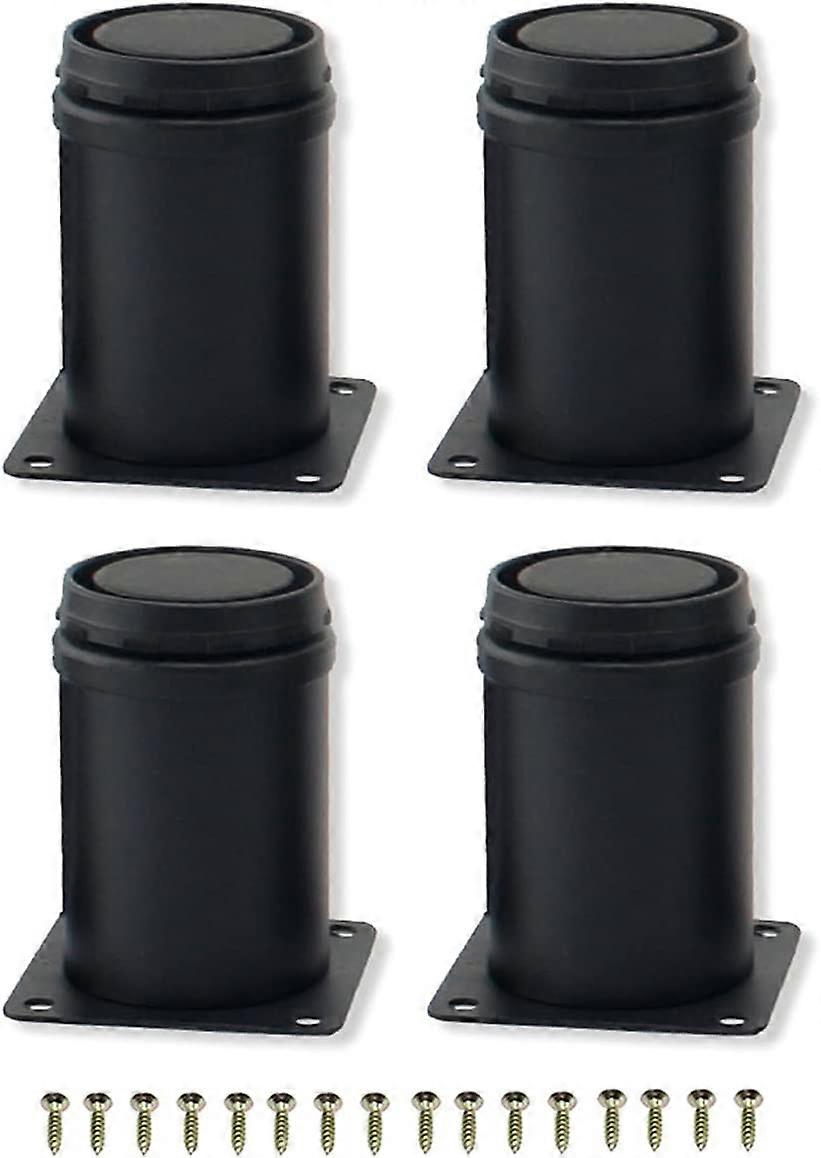 4pcs 8cm Black Stainless Steel adjustable metal Furniture Legs