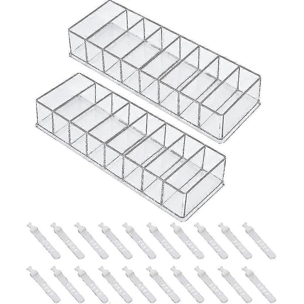 2 Pcs Stationery Cable Management Box With 20 Wire Ties Transparent