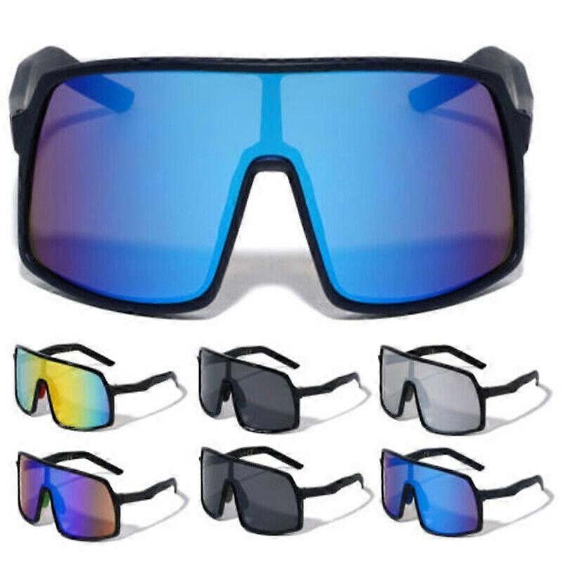 OVERSIZED Futuristic Wrap Around Face Shield Party Raver SUNGLASSES Huge Frame
