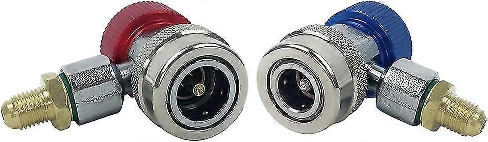 Adjustable Ac R134a Quick Coupler High Low Adapter Connector 1/4" Sae Hvac