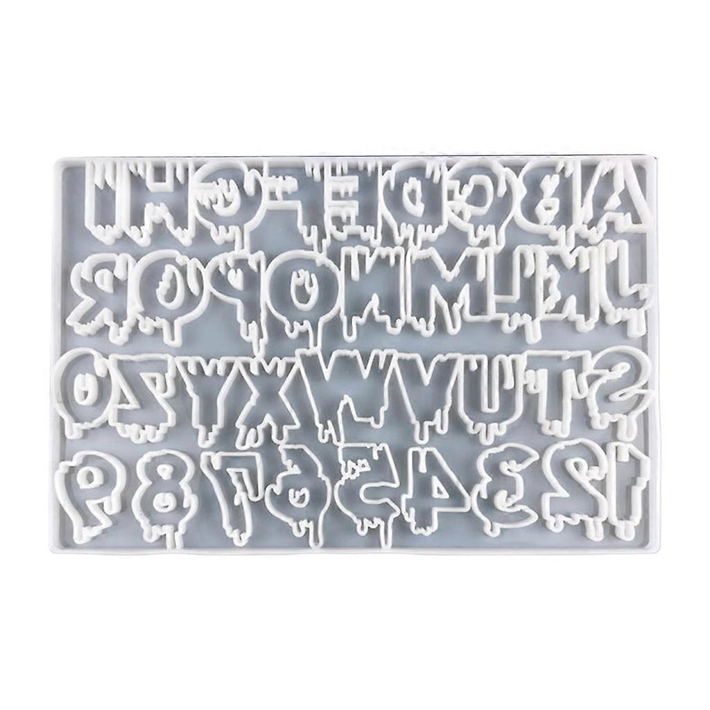 Letters Numbers Keychain Silicone Mold With Hole Keyring Pendant DIY Craft