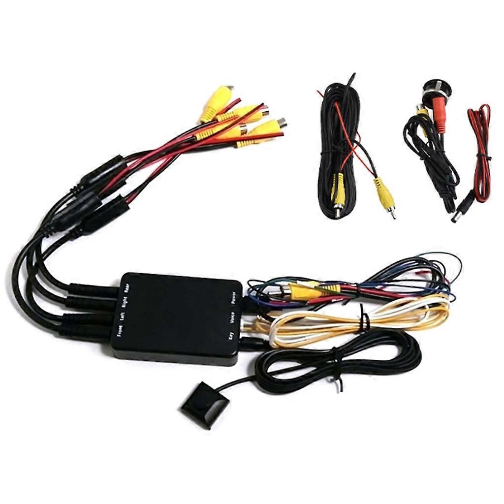  Parcare auto Panoramic Side Rearview Camera System Control Box+ 4 Way Camera 360