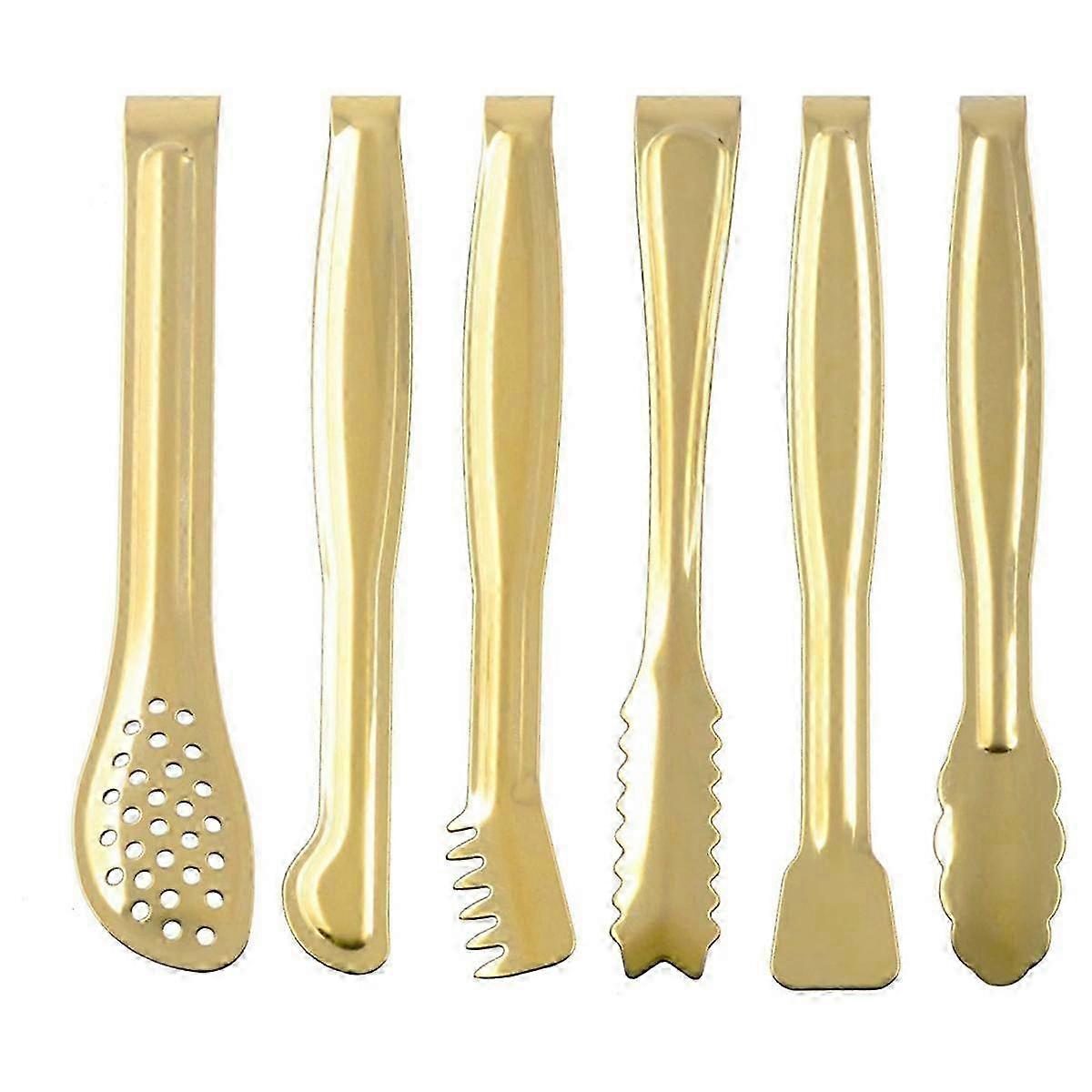 6 Pieces of Food Tongs Set, Food and Bread Tongs, Buffet Barbecue and Barbecue Tongs, Kitchen Suppl
