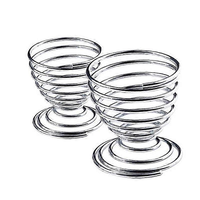2Pcs Metal Spiral Spring Wire Tray Egg Cup Storage Holder Stand Kitchen Tool