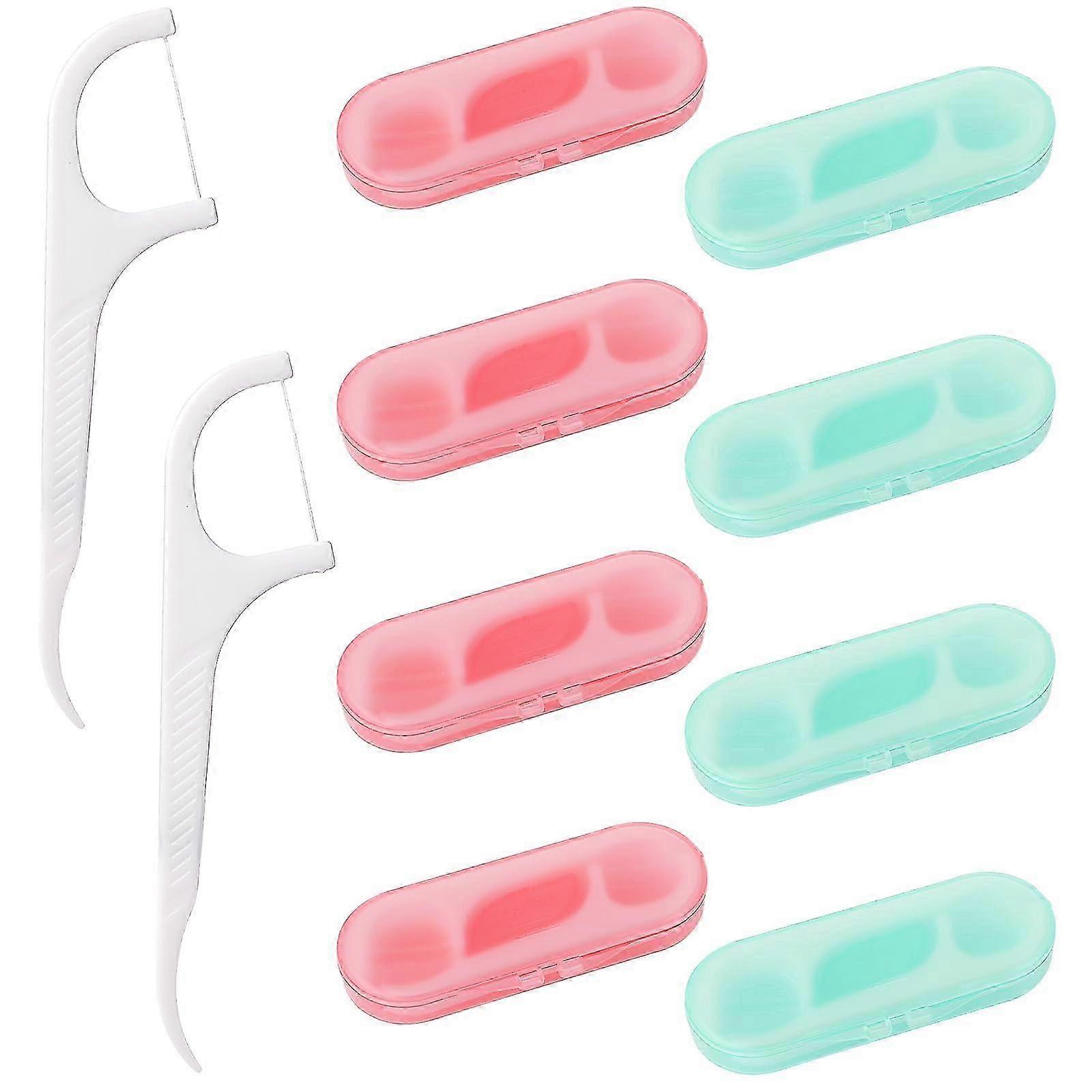 خيط تنظيف الأسنان 4 قطع حالة خيط تنظيف الأسنان للسفر حالة محمولة قابلة لإعادة التعبئة خيط تنظيف الأسنان لقطات منظم 40 اختيارا