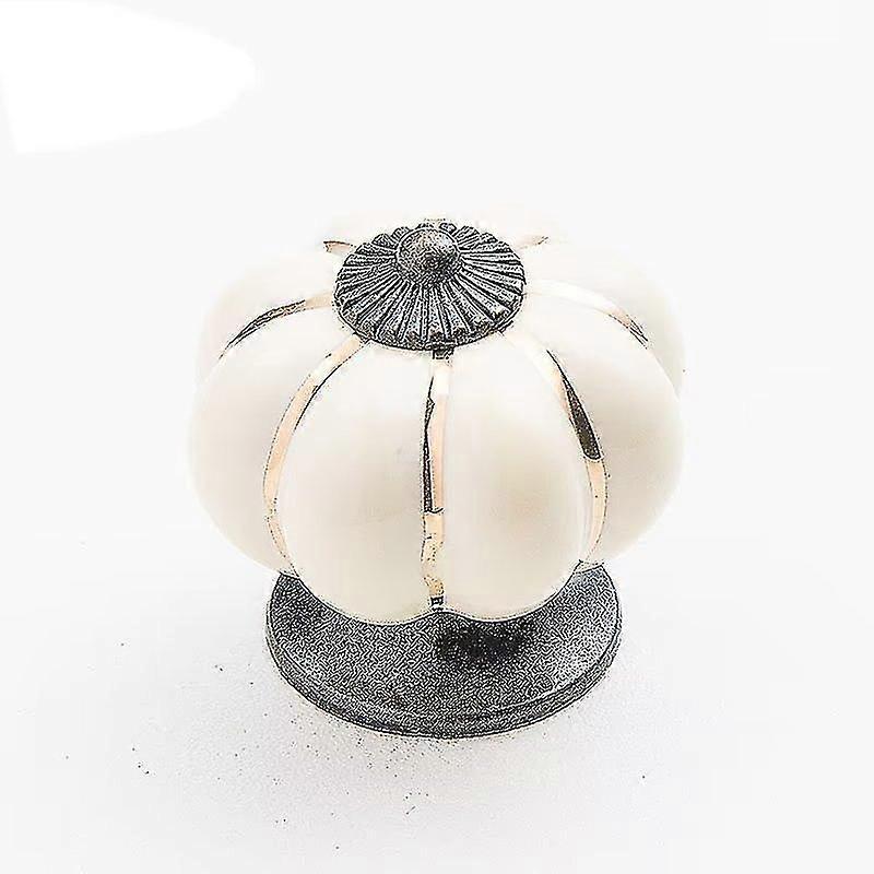 Cabinet Knob Round Door Knobs Pumpkin Shape Pull Handle For Cabinet Wardrobe Drawer Cupboard(4pcs, Beige)