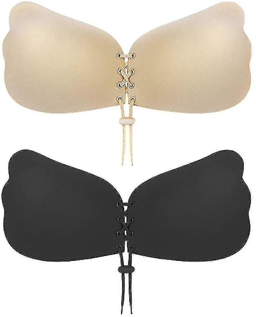 Soutien-gorge adhésif invisible push-up sans bretelles, lot de 2 paires