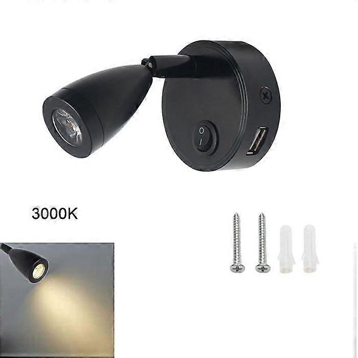 12V 24V Reading Light Led Rv Interior 2W With Usb Port 5V 2A Swith Spotlight For Boat, Yacht,Caravan Camper Trailer Dorm 3 Color