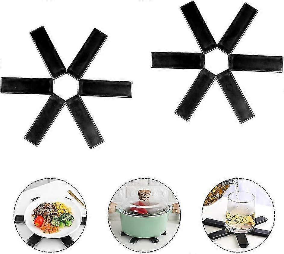 2pcs Heat Resistant Foldable Trivet, Hot Pot Stand for Kitchen