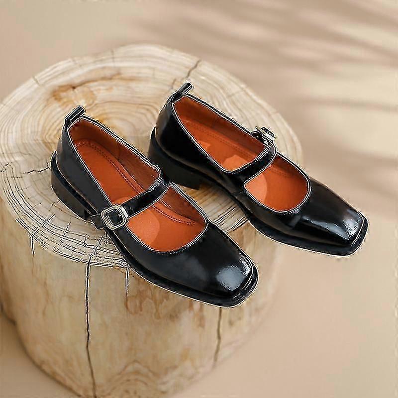 2023 New Spring Split piele femei pantofi Square Toe Mary Jane pantofi pentru femei pantofi femei pompe tocuri pentru femei cataramă curea