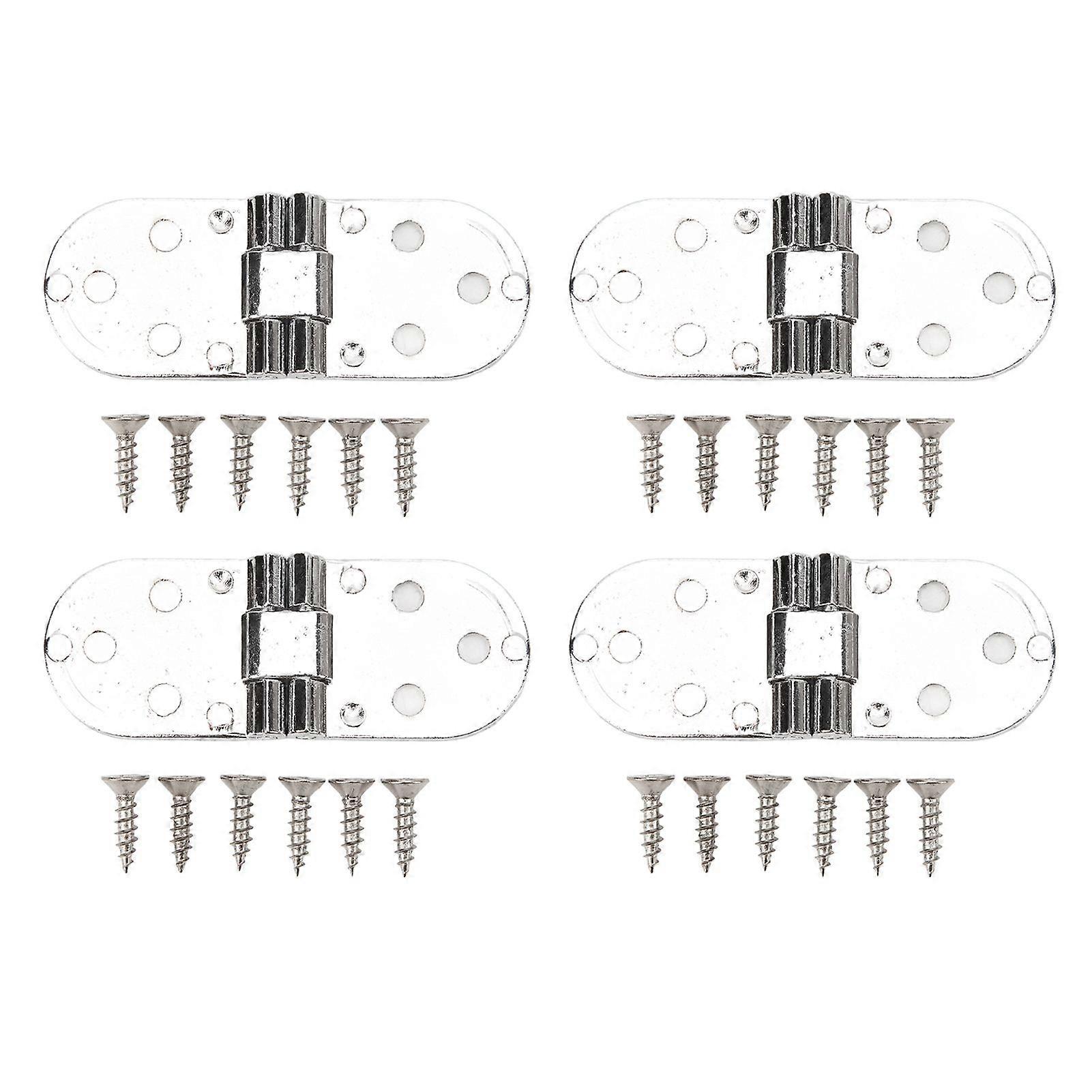 4 Sets 180 Degree Flap Hinge 0.09in Thickness Metal Folding Flip Top Hinge for Folding Table Sewing Machine Bright Chrome