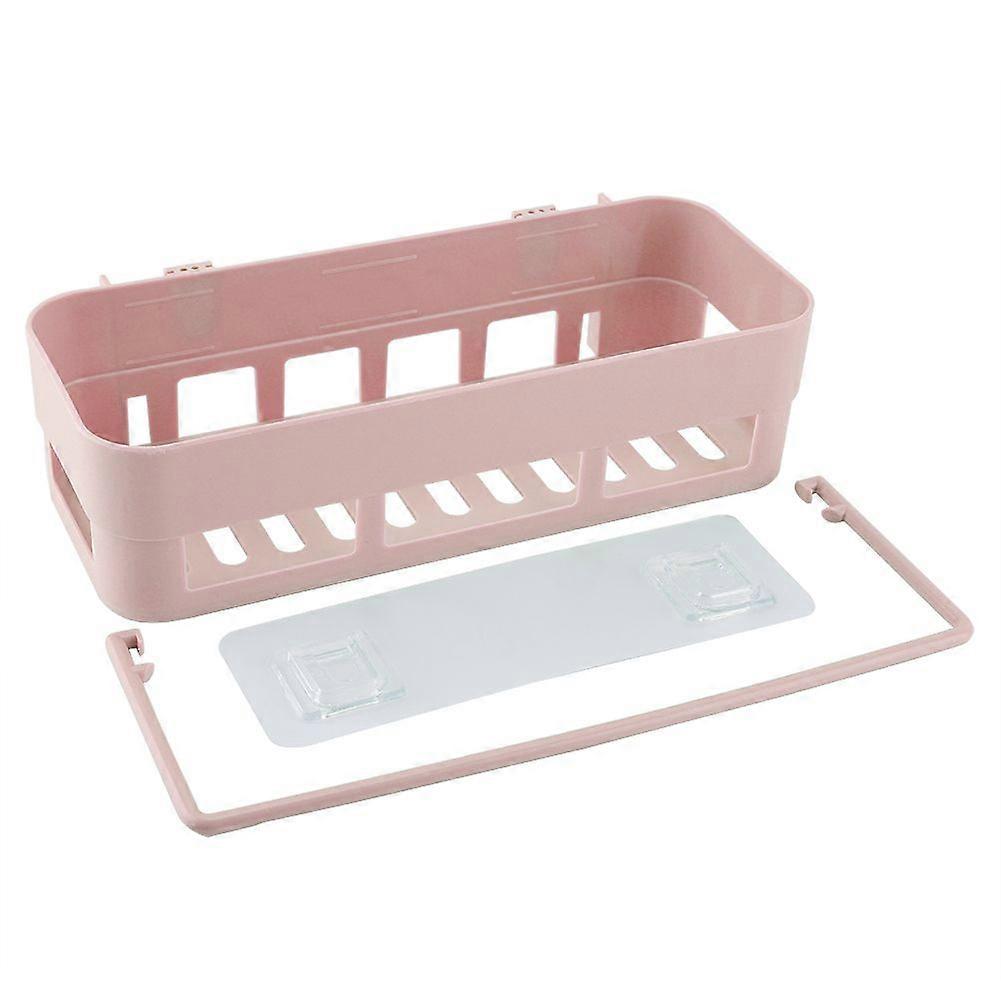 Multi-functional Bathroom Storage Rack Holder with Towel Rack Organizer for Washroom(pink)