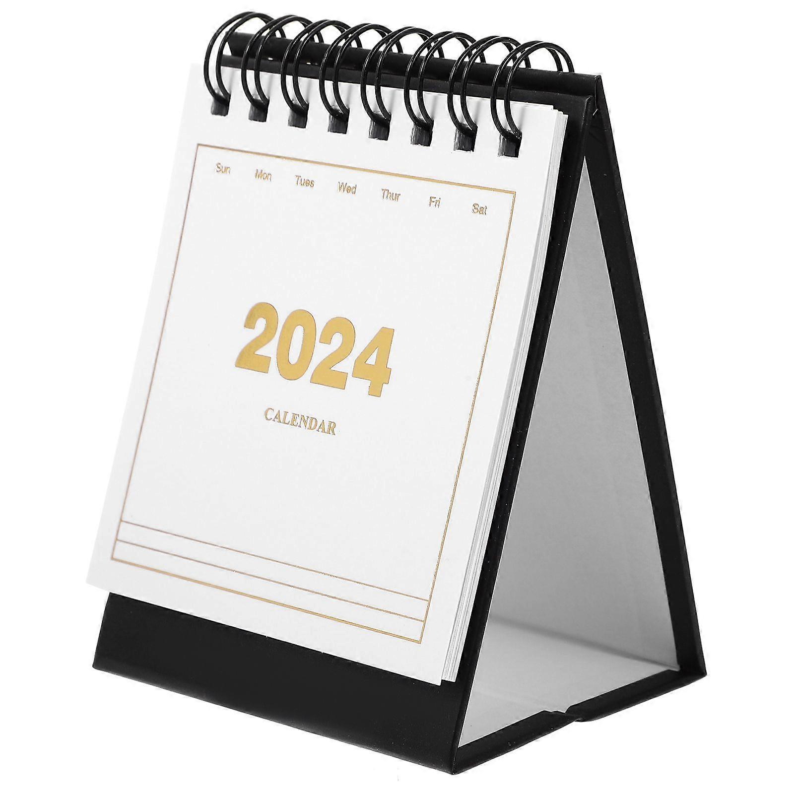 Mini Calendar 2024 Tabletop Small Calendar Decorative Desk Calendar English Calendar Desk Ornament