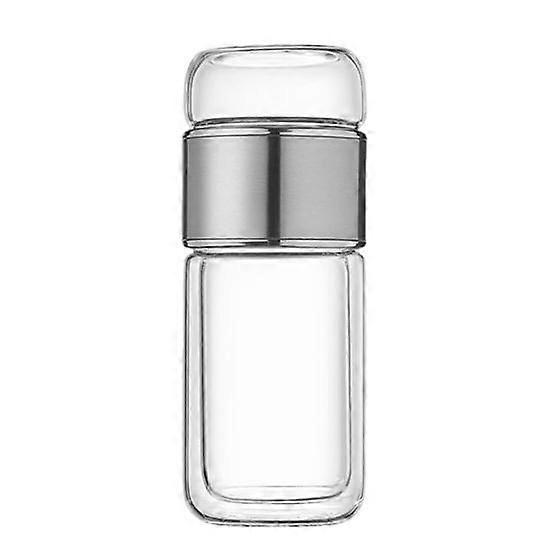 Glass Tea Infuser Bottle Double-Layer Insulation Portable Travel Tea Maker with Filter