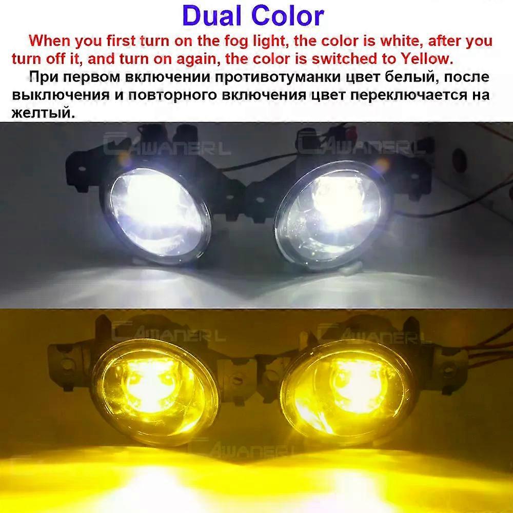 Applies to Right + Left Fog Light Assembly 30W 8000LM Car LED Fog Lamp DRL 12V For Renault Clio Laguna Vel Satis Modus Master Symbol Thalia