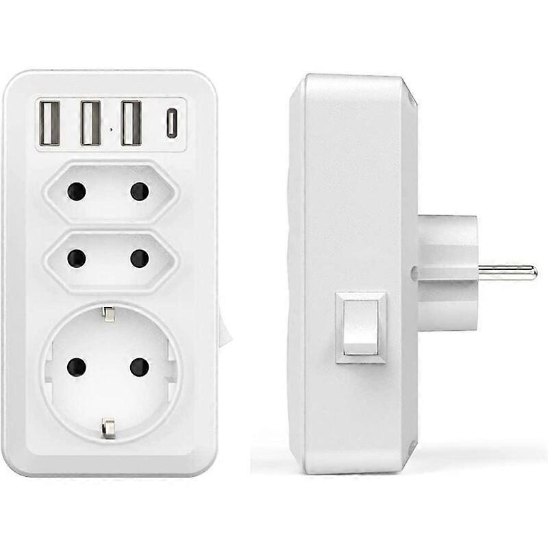 USB Adapter, Power Strip, Type-C, Euro, Schuko Socket