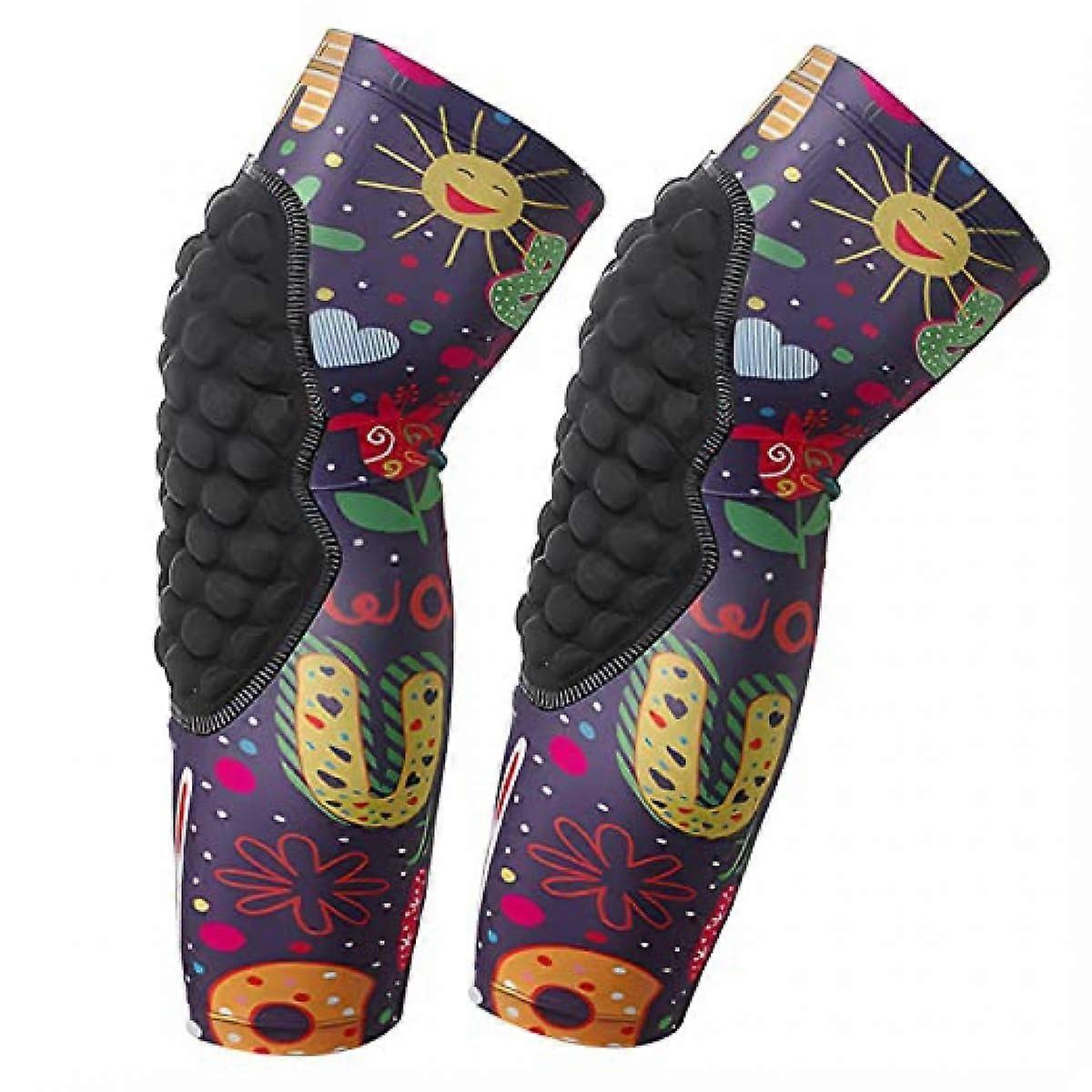 Impact Compression Knee Pads Youth Girls Protective Knee Pads for Basketball Soccer Baseball Wrestling Volleyball Football Pink
